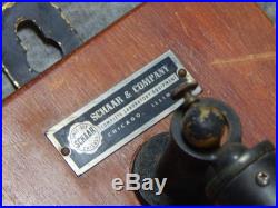 Huge Vintage Schaar & Co. Brass & Metal Barometer & Thermometer