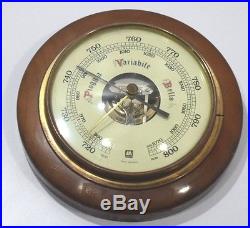 Huger weather station precision aneroid wooden barometer make west germany