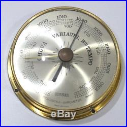 Huger weather station precision antique aneroid brass barometer west Germany (1)
