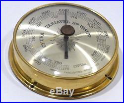 Huger weather station precision antique aneroid brass barometer west Germany (1)