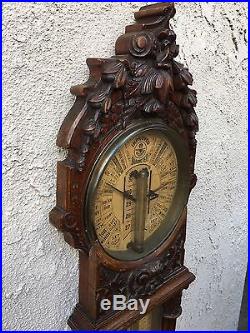 Important Antique Walnut Barometer