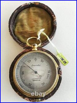 Interesting, small pocket barometer, J. Lucking & Co, Birmingham around 1880