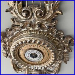 Italian Carved Louis XVI Style Giltwood Barometer For La Barge Mirrors