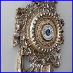 Italian Carved Louis XVI Style Giltwood Barometer For La Barge Mirrors