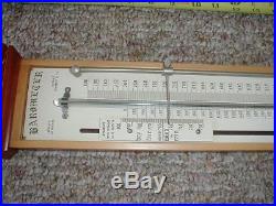 Italian Stick Barometer Mahogany / Wall With Inlays Excellent/ Very Nice