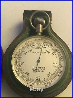 JC McKechnie, Edinburgh, 19th C pocket barometer in case