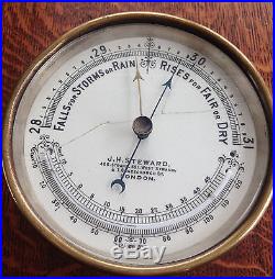 J. H. Steward London Rare Antique Barometer Thermometer Late 19th Century 1800s