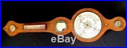 J. J. Lockwood English Walnut Wheel & Barometer/Thermometer Weather Station