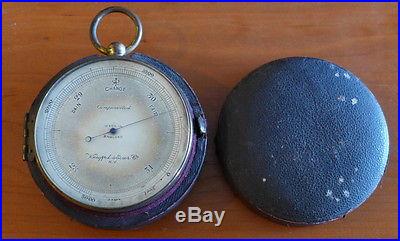 Keuffel & Esser Co. Compensated English Pocket Barometer & Case England Made
