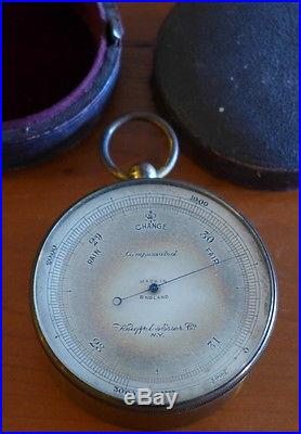 Keuffel & Esser Co. Compensated English Pocket Barometer & Case England Made