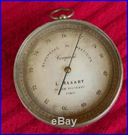 L Maxant Maritime barometer Paris 38 Rue Belgrand Compensated 4 3/8 GLASSBROKE