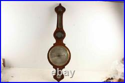 Large 43 Antique J Hukins Alcester England Wood Barometer Thermometer