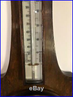 Large Antique BANJO Style WEATHER STATION, BAROMETER, Thermometer