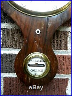 Large Antique Rosewood Banjo Barometer