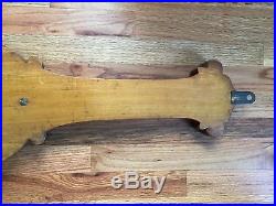 Large Antique Wood Carved Barometer Thermometer