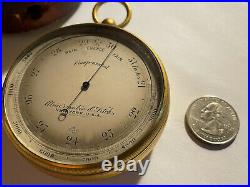 Large antique pocket Barometer Abercrombie and Fitch