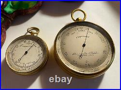 Large antique pocket Barometer Abercrombie and Fitch