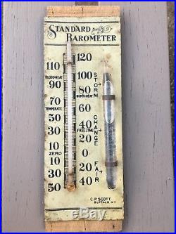 Late 1800s Standard Barometer and Thermometer