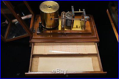 Late 19th Antique Century Short & Mason Self Recording Barometer W/ Instructions