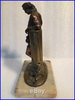 Leblanc Freres (french, 19C) Bronze Thermometer WorldWide # S1