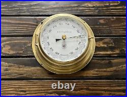 Lilley & Gillie Marine Instrument Round Shape Brass Metal Ship Barometer England