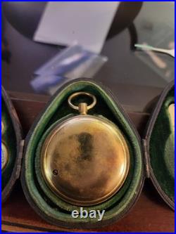Lilley & Son London Compensated Barometer, Compass & Thermometer Set, Velvet Ca