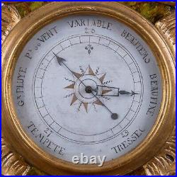 Louis XVI Giltwood Barometer/Thermometer Charles Biesse, Orleans, 18th Century