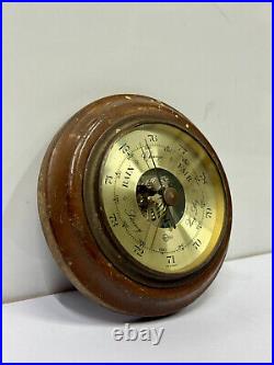 Made In Germany Marine Original Vintage Wooden Reclaimed Cargo Ship Barometer