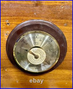 Marine Cargo Ship Barometer Authentic German-Made Wooden Nautical Instrument Marine Cargo Ship Barometer Authentic German-Made Wooden Nautical Instrument