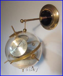 Mid Century BGM Sputnik Weather Station Barometer Space Age c1950 Lucite & Brass