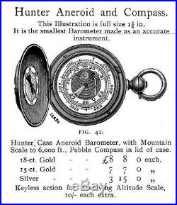 Miniature Altimeter Barometer Compass Compendium 18 Carat Gold Hallmarked