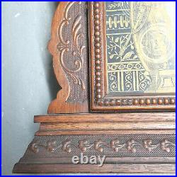 NICE 1880-85 E. N. Welch Carved Parlor Clock-8 Day Strike-Original Gilded Glass