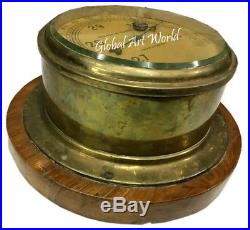 Nautical Collectable Antique Brass Marine London & Glass cow Barometer HB 0264
