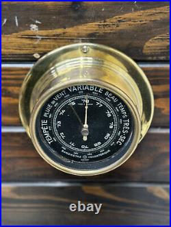 Nautical Old Salvaged Original NAUDET Refurbished Barometer Made In France