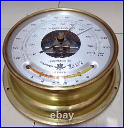 Nautical Vintage Old Antique Aneroid Compensated Barometer Made In Japan/Osaka