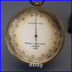 Negretti & Zambra London Antique Pocket Aneroid Barometer