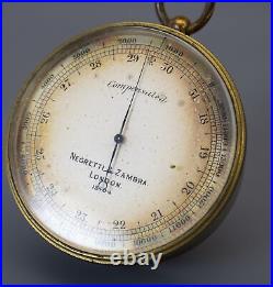 Negretti & Zambra London Antique Pocket Aneroid Barometer