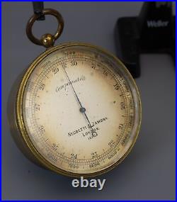 Negretti & Zambra London Antique Pocket Aneroid Barometer