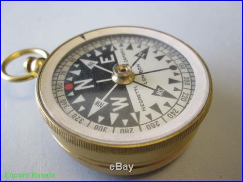 Negretti & Zambra Pocket Compensated Barometer & Compass w/Thermometer in Case