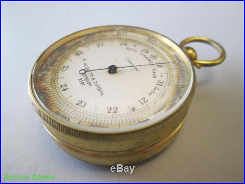 Negretti & Zambra Pocket Compensated Barometer & Compass w/Thermometer in Case