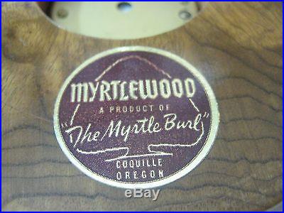 OLD VINTAGE MYRTLEWOOD THE MYRTHE BURL COOUILLE OREGON BAROMETER-GOOD WORKING