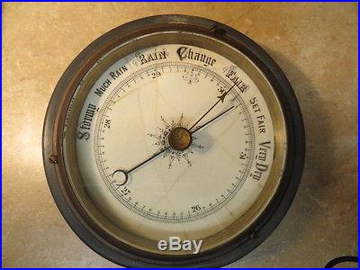 Old Antique Vintage Barometer Porcelain Face Boating Nautical