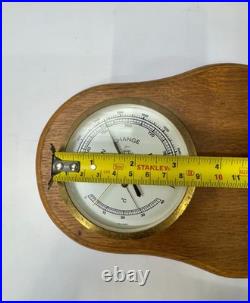 Old German Nautical Barometer Double Brass Viking Weather Gauge on Wood Panel