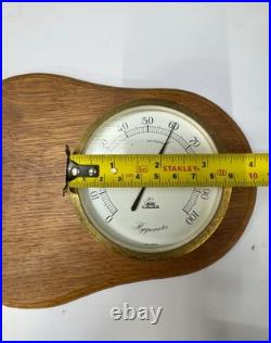 Old German Nautical Barometer Double Brass Viking Weather Gauge on Wood Panel