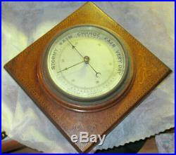 Old Holosteric Barometer w Inlaid Wood Frame
