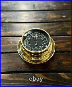 Old Ship Salvage Brass Original NAUDET Compensated Ship Barometer Made in France