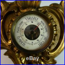 Original Antique French Bronze Barometer