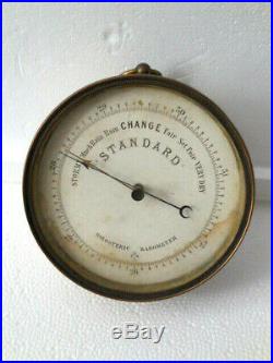 Original antique19th Century French HPBN Holosteric-Brass Barometer with Glass