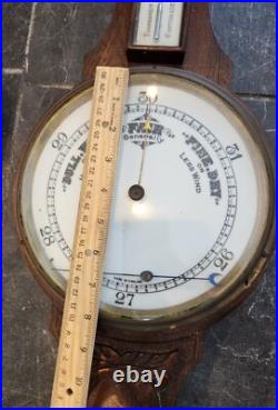 Osterley Park England Aneroid Barometer 19th Century Oak Brass Glass
