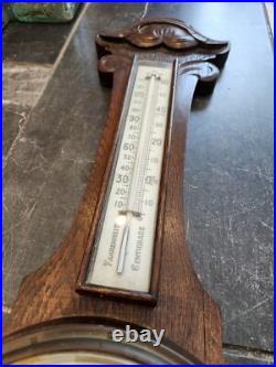 Osterley Park England Aneroid Barometer 19th Century Oak Brass Glass